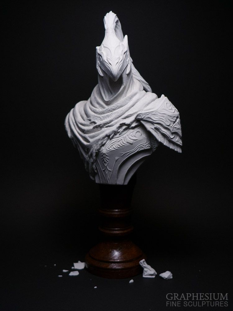Handmade stone Knight Artorias (Dark Souls) sculpture / statue / figure by Robin, Graphesium Fine Sculptures (@gsculpt)