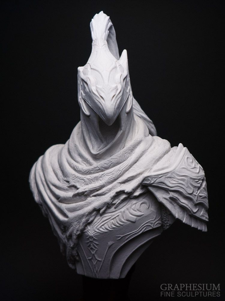 Handmade stone Knight Artorias (Dark Souls) sculpture / statue / figure by Robin, Graphesium Fine Sculptures (@gsculpt)