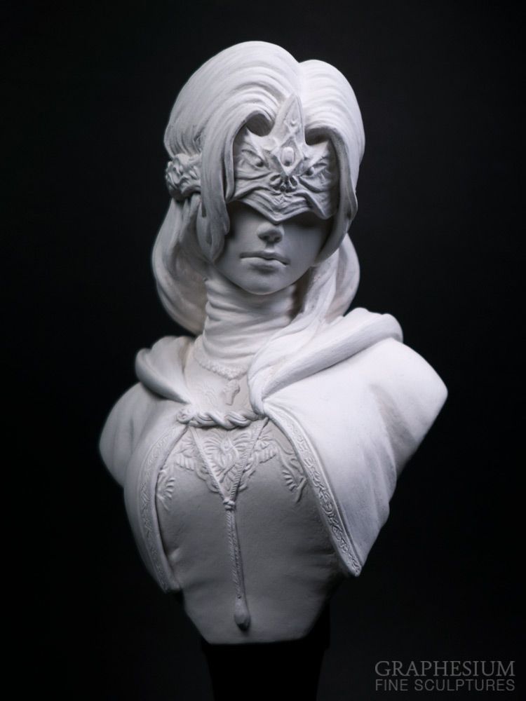 Handmade stone Fire Keeper (Dark Souls 3) sculpture / statue / figure by Robin, Graphesium Fine Sculptures (@gsculpt)